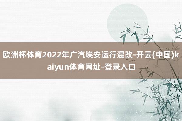 欧洲杯体育2022年广汽埃安运行混改-开云(中国)kaiyu