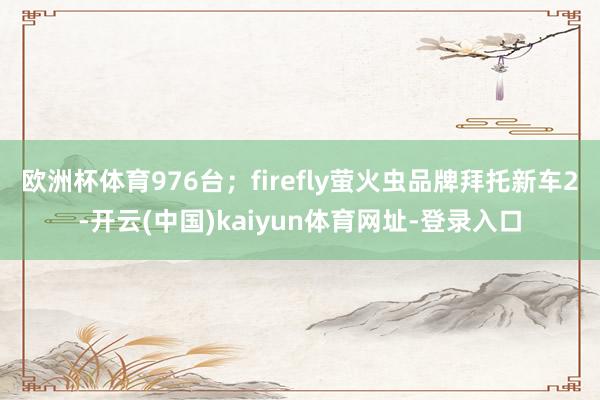 欧洲杯体育976台；firefly萤火虫品牌拜托新车2-开云