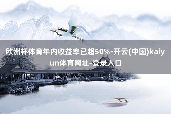 欧洲杯体育年内收益率已超50%-开云(中国)kaiyun体育