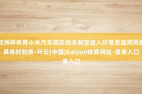 欧洲杯体育小米汽车现在尚未制定进入好意思国阛阓的具体时刻表-开云(中国)kaiyun体育网址-登录入口
