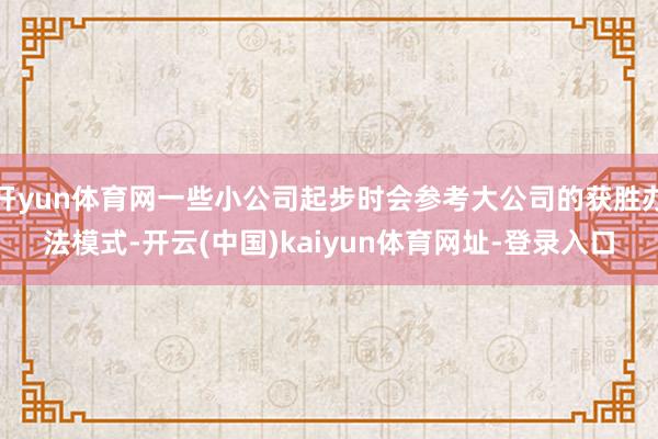 开yun体育网一些小公司起步时会参考大公司的获胜办法模式-开云(中国)kaiyun体育网址-登录入口