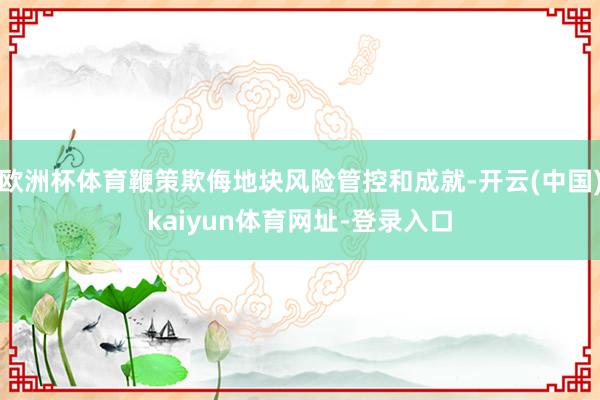 欧洲杯体育鞭策欺侮地块风险管控和成就-开云(中国)kaiyu