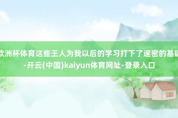 欧洲杯体育这些王人为我以后的学习打下了邃密的基础-开云(中国